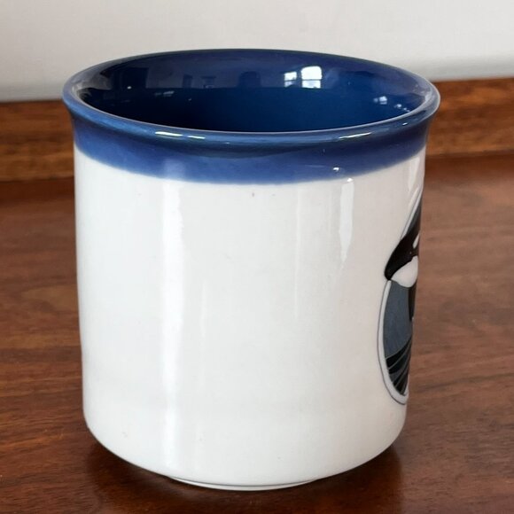 Otagiri Orca Killer Whale Mug Blue Vintage Embossed Coffee Cup Japan Ocean - Picture 3 of 7